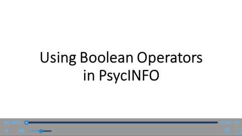 Boolean Operators in PsycINFO