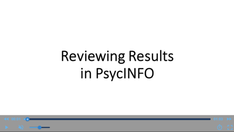 Reviewing Results in PsycINFO