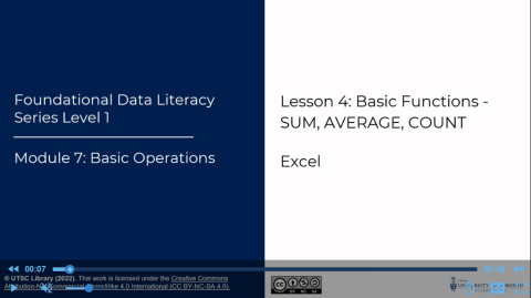Excel - M07 - L04 Basic Functions (Sum, Average, Count)